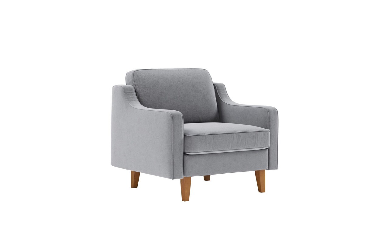Fotoliu, Atelier del Sofa, 918CMF1109, Otel, Gri ceață / Nuc - imagine 6